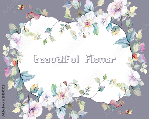 Colorful flowers, the leaves and flowers art design