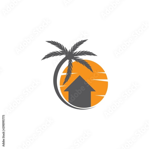 Palm tree summer logo template