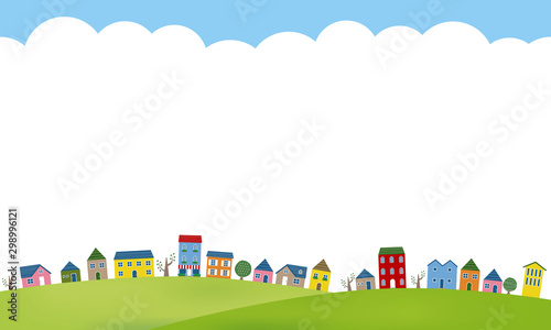 住宅街と空　街並み