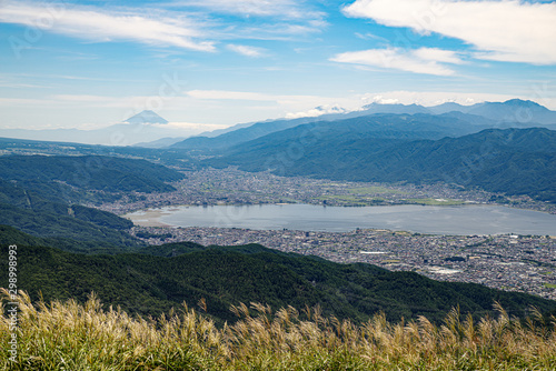 富士山と諏訪湖