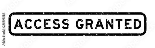 Grunge black access granted word square rubber seal stamp on white background