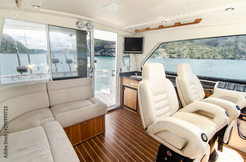 Detail of luxury fishing speed boat