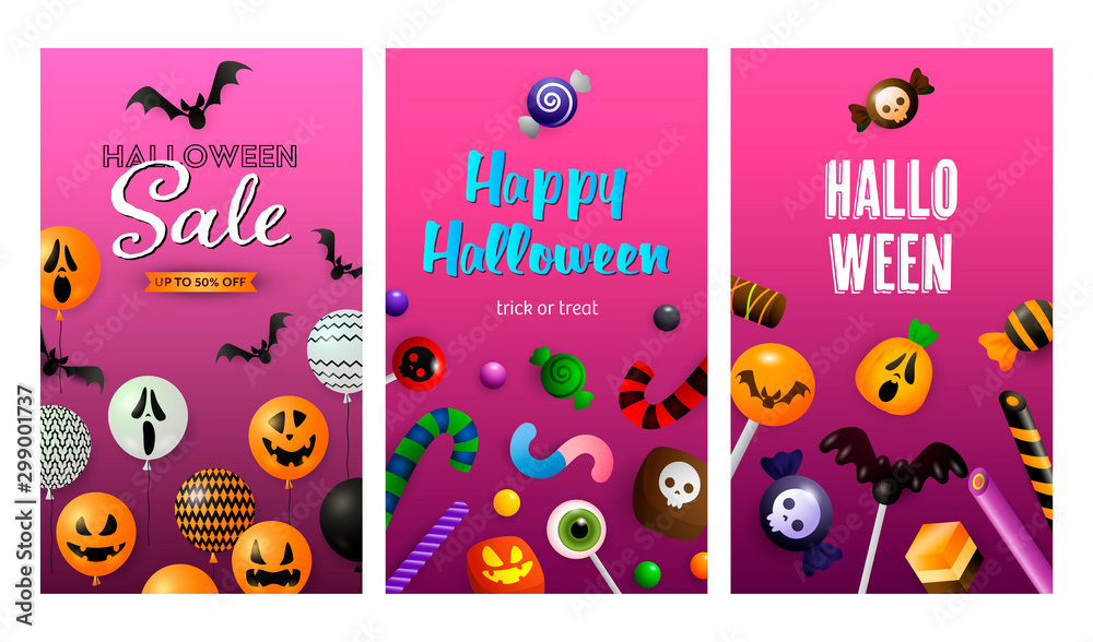 Halloween sale pink banner set