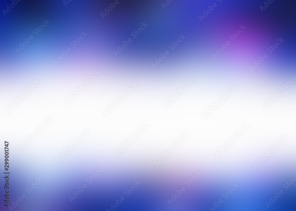 Blurred violet blue glare frame texture. Empty white background. Defocused magical image. Abstract flare illustration. Fashionable backdrop.