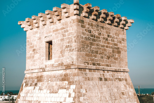 Tower of Regina (Pyrgos tis Rigenas), medieval Venetian watchtower in Pervolia village. Larnaca district, Cyprus photo