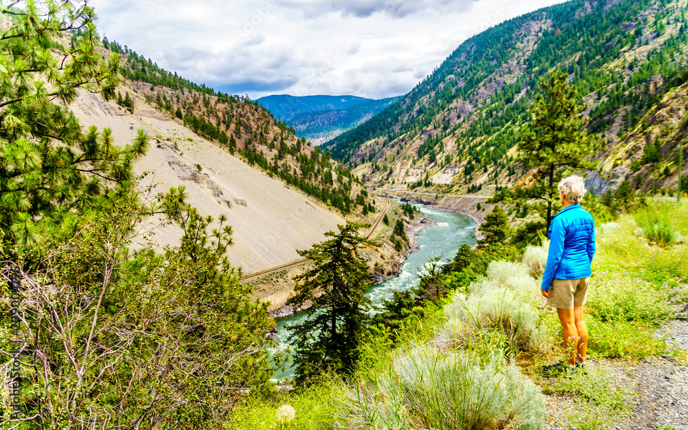 The Fraser River as it flows through the Fraser Canyon in beautiful British Columbia, Canada