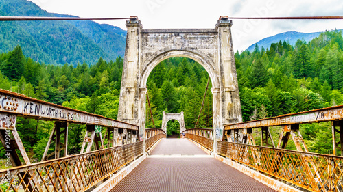 The historic Second Alexandra Bridge between Spuzzum and Hell's Gate along the Trans Canada Highway in British Columbia, Canada photo
