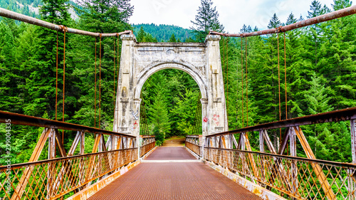 The historic Second Alexandra Bridge between Spuzzum and Hell's Gate along the Trans Canada Highway in British Columbia, Canada photo