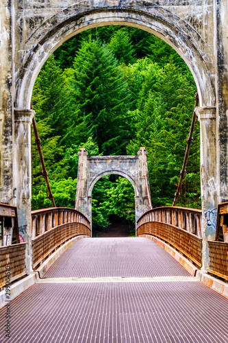 The historic Second Alexandra Bridge between Spuzzum and Hell's Gate along the Trans Canada Highway in British Columbia, Canada photo