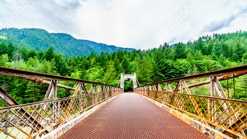 The historic Second Alexandra Bridge between Spuzzum and Hell's Gate along the Trans Canada Highway in British Columbia, Canada photo