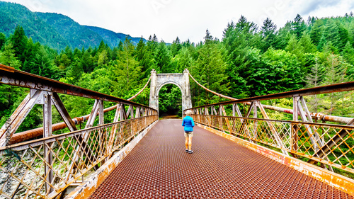 The historic Second Alexandra Bridge between Spuzzum and Hell's Gate along the Trans Canada Highway in British Columbia, Canada photo