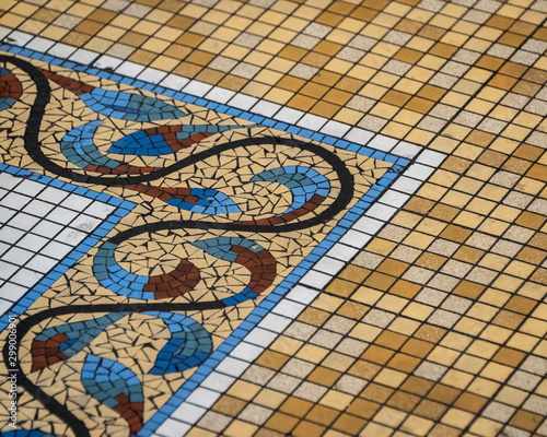 Colorful Mosaic tile floor with intricate pattern