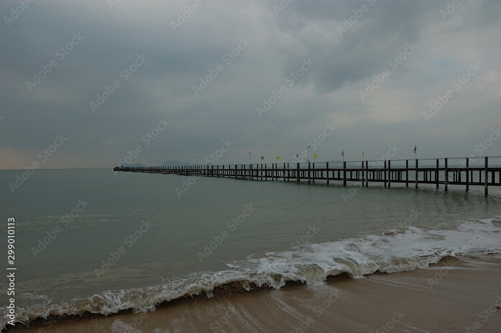 A pier in Thung Makham Noi bay near Chumphon, Thailand