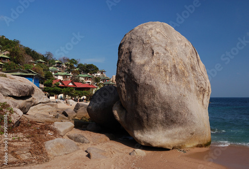 A huge rock on the beach of Ao Tanot (Tanote Bay) in Koh Tao, Thailand
