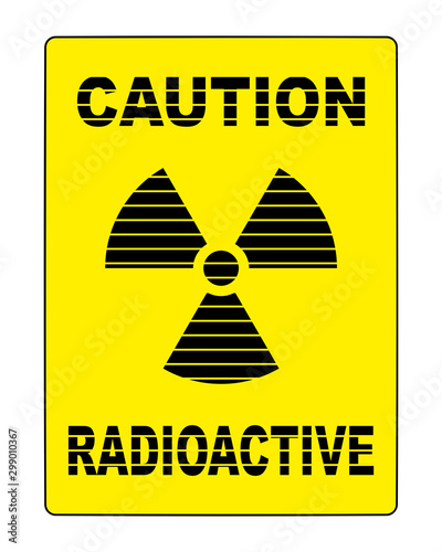 Radioactive sign. Flat style illustration. Isolated on white background. 