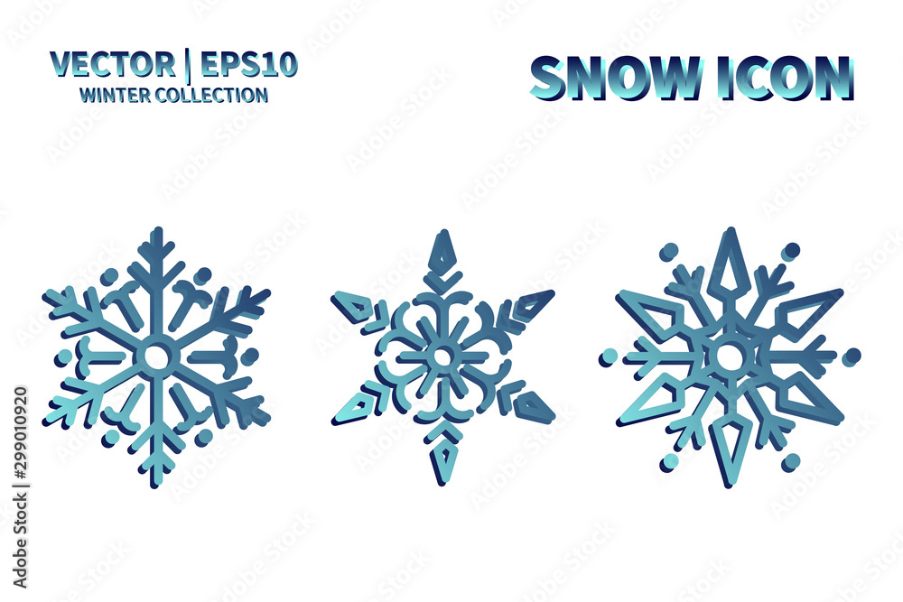 Snowflake vector icon set. Christmas and winter snow flake element collection. Isolated flat new year holiday decoration illustration template. Cold weather object design silhouette symbol Snowflake vector icon set. Christmas and winter snow flake element collection. Isolated flat new year holiday decoration illustration template. Cold weather object design silhouette symbol