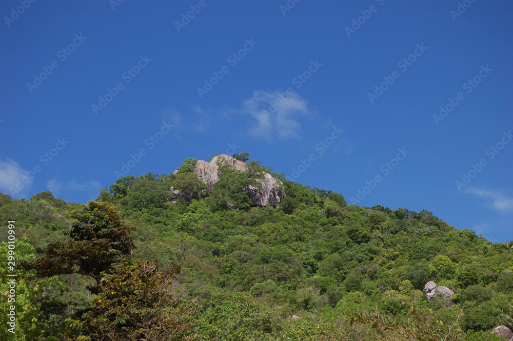 The top of a mountain overhanging Ao Tanot (Tanote Bay) in Koh Tao, Thailand