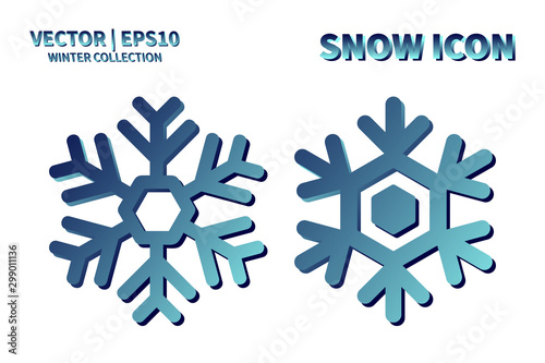 Snowflake vector icon set. Christmas and winter snow flake element collection. Isolated flat new year holiday decoration illustration template. Cold weather object design silhouette symbol