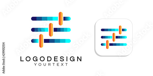 audio engineering logo design. icon vector colorful