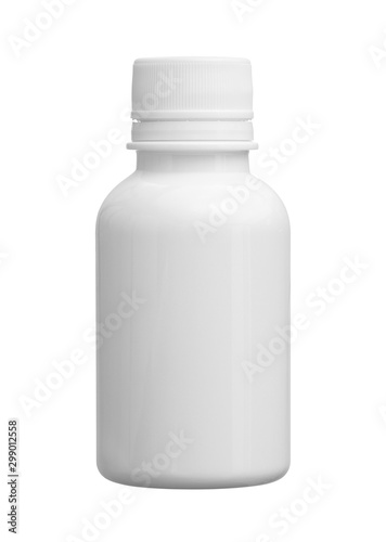Plastic bottle medicine packaging (with clipping path) isolated on white background