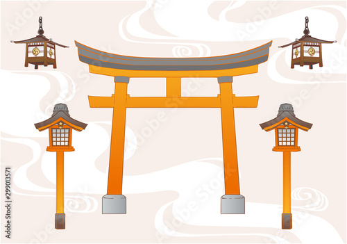 神社の鳥居 ベクターイラスト素材 Stock Vector Adobe Stock