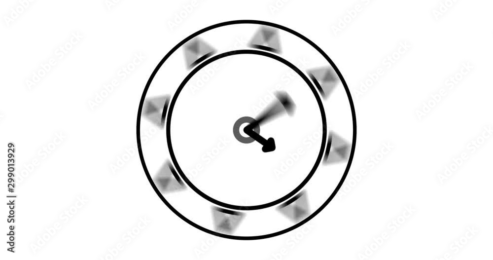 Clock icon animation with loop on white and black background Clock icon animation with loop on white and black background