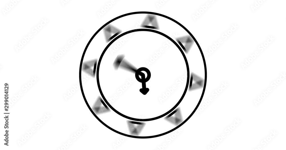 Clock icon animation with loop on white and black background Clock icon animation with loop on white and black background