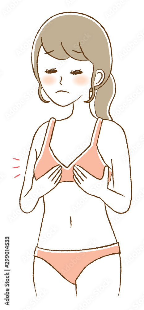 Illustration of a woman with small breasts Stock Vector