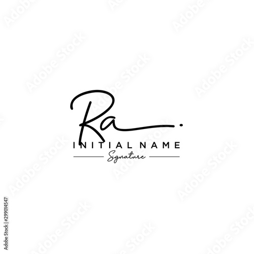 Letter RA Signature Logo Template Vector