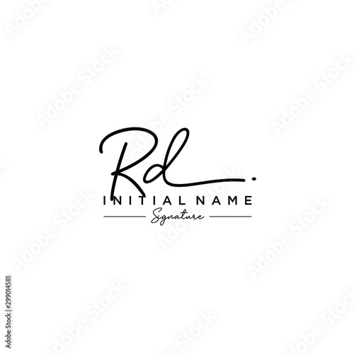 Letter RD Signature Logo Template Vector photo