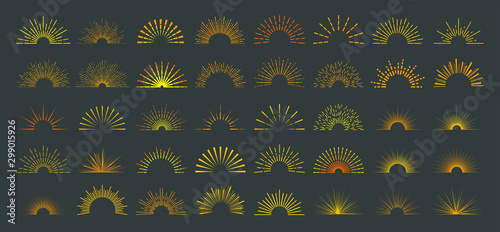 太陽　線画セット