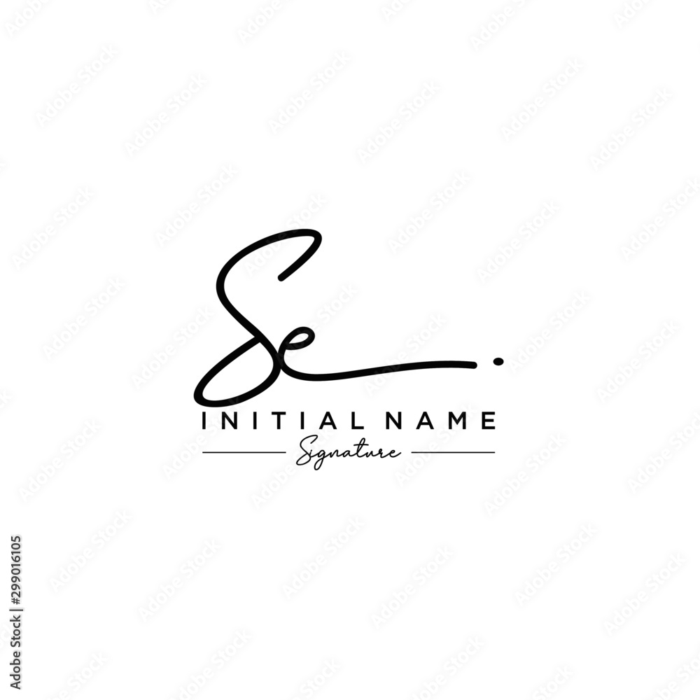 Letter SE Signature Logo Template Vector