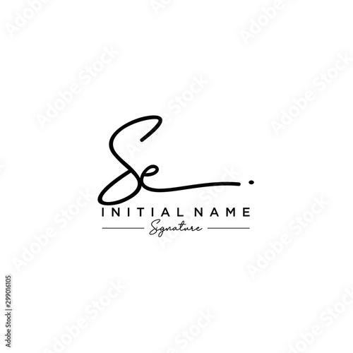 Letter SE Signature Logo Template Vector