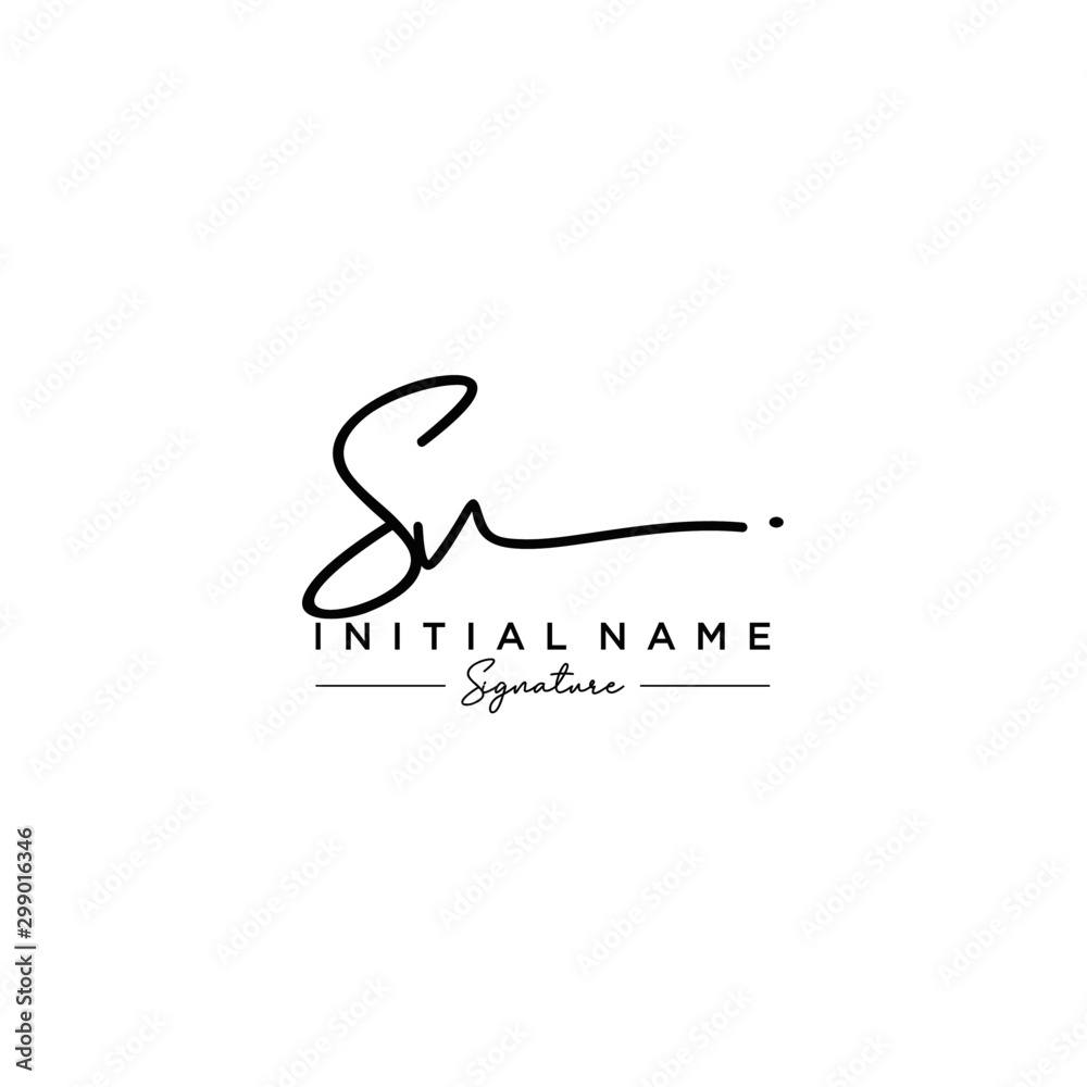 Letter SV Signature Logo Template Vector