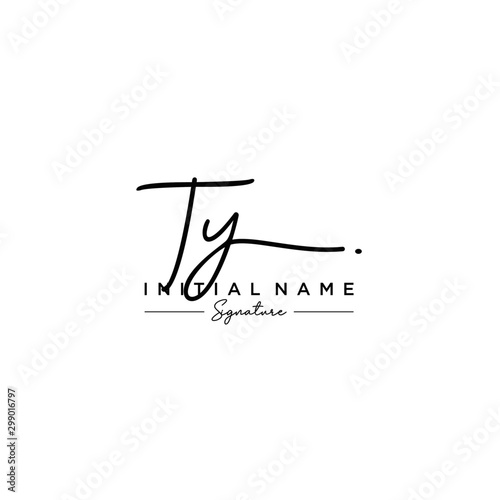 Letter TY Signature Logo Template Vector