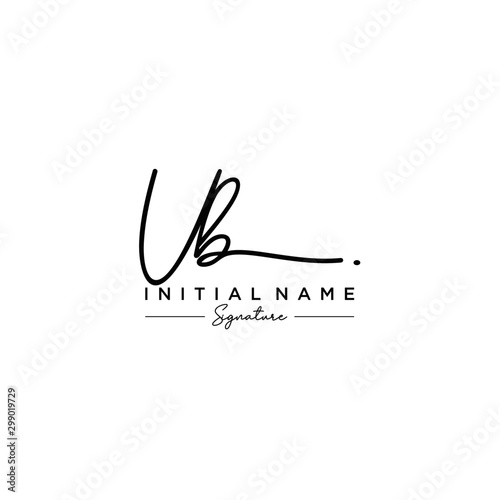 Letter UB Signature Logo Template Vector