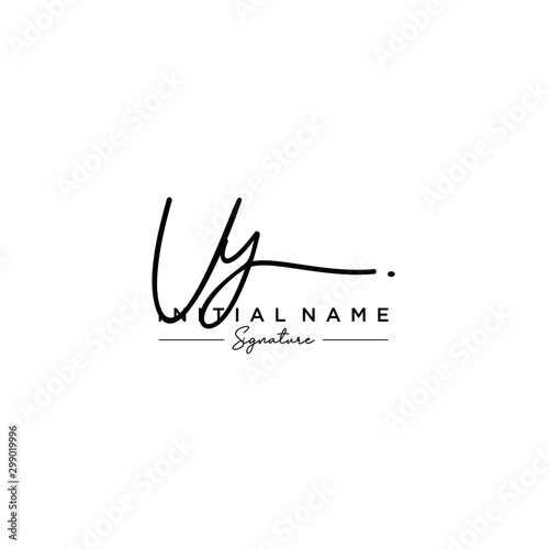 Letter UY Signature Logo Template Vector