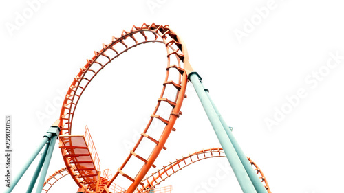 Fototapeta Naklejka Na Ścianę i Meble -  roller coaster on white background