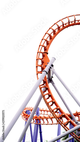 Fototapeta Naklejka Na Ścianę i Meble -  roller coaster on white background