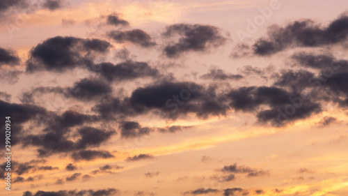 A scenic view of a cloudy twilight sky.