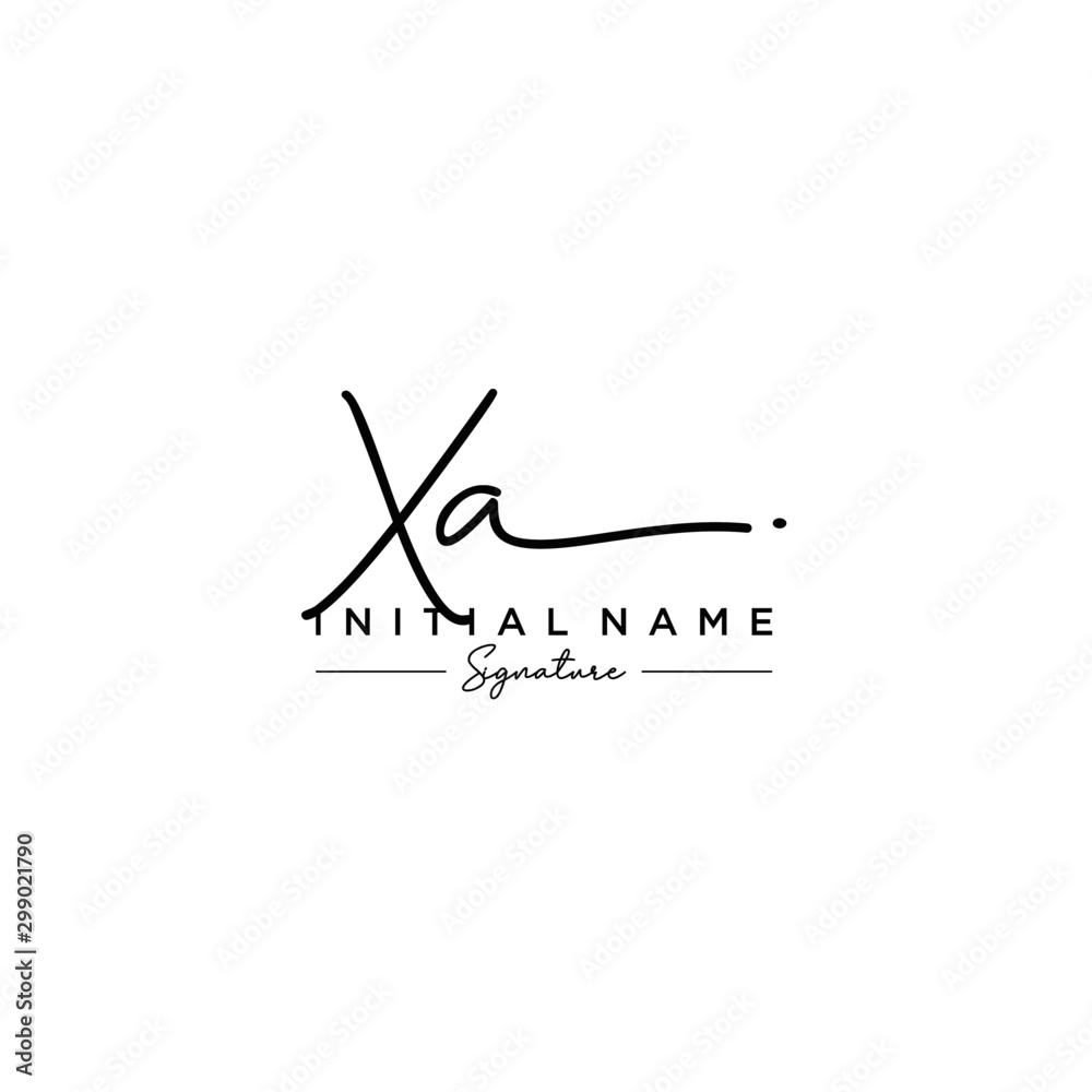 Letter XA Signature Logo Template Vector