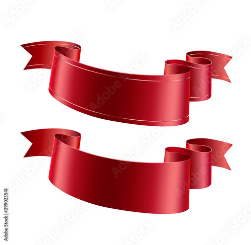 Vector 3d waved ribbon for banner decoration