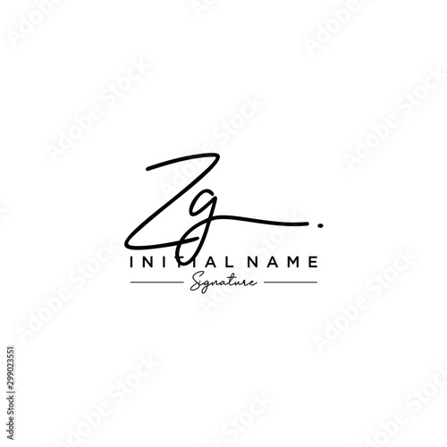 Letter ZG Signature Logo Template Vector