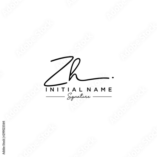 Letter ZH Signature Logo Template Vector photo