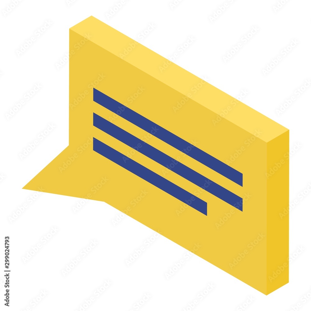 Yellow phone chat icon. Isometric of yellow phone chat vector icon for web design isolated on white background Yellow phone chat icon. Isometric of yellow phone chat vector icon for web design isolated on white background