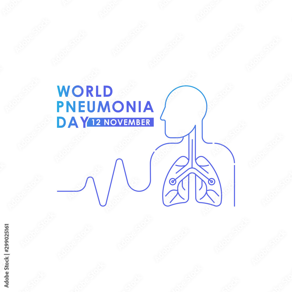 Φωτογραφία World Pneumonia Day - Lungs Vector logo poster illustration of World Pneumonia Day on 12 November