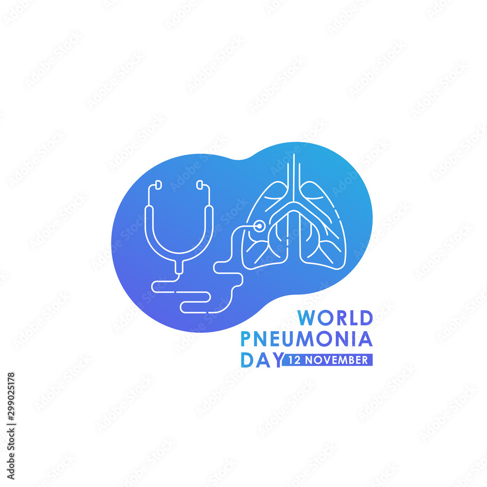 Φωτογραφία World Pneumonia Day - Lungs Vector logo poster illustration of World Pneumonia Day on 12 November