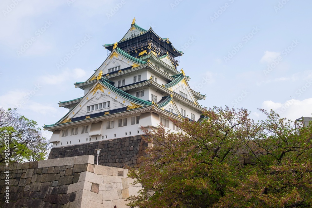 Osaka castle in japan, landmark of Osaka Osaka castle in japan, landmark of Osaka