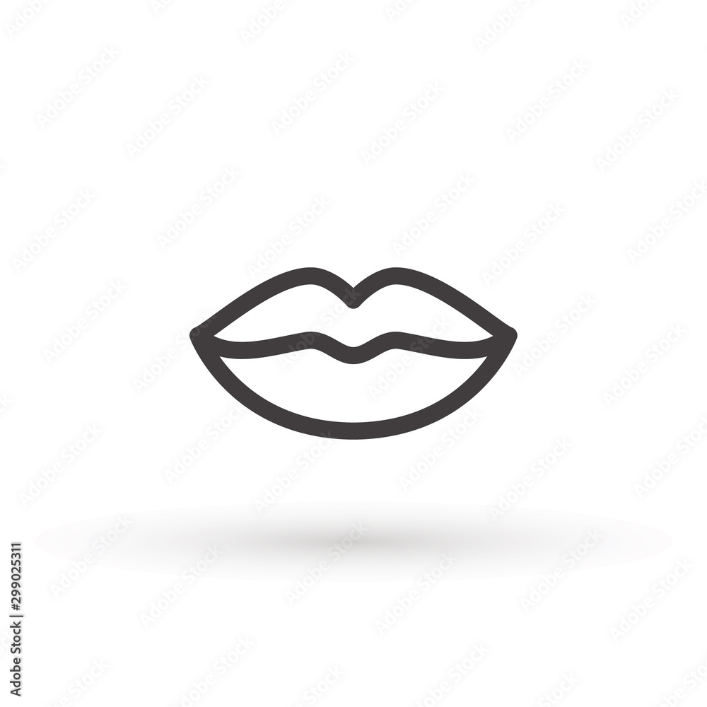 Lips line Icon in trendy flat style isolated on white background. Mouth symbol for your web site design, logo, app, UI. Lip vector illustration Lips line Icon in trendy flat style isolated on white background. Mouth symbol for your web site design, logo, app, UI. Lip vector illustration