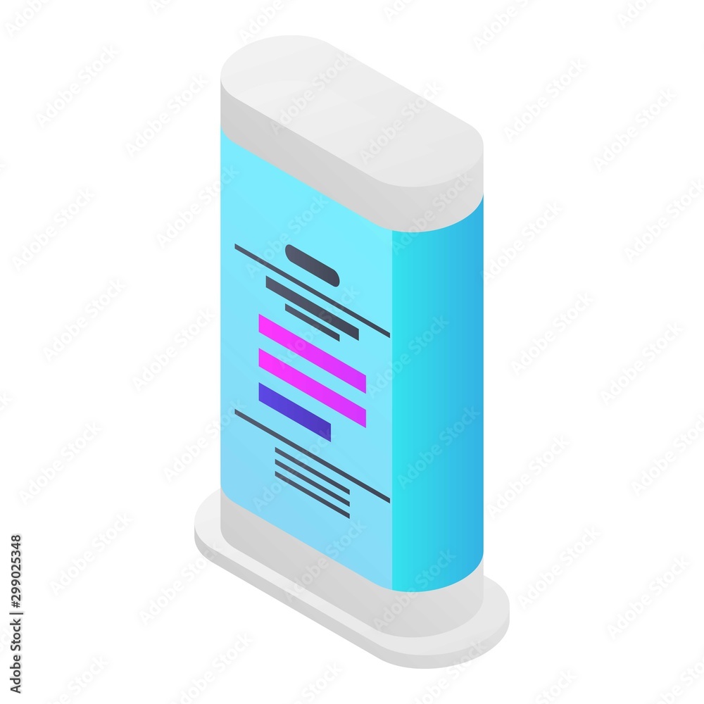 Neon light stand icon. Isometric of neon light stand vector icon for web design isolated on white background Neon light stand icon. Isometric of neon light stand vector icon for web design isolated on white background